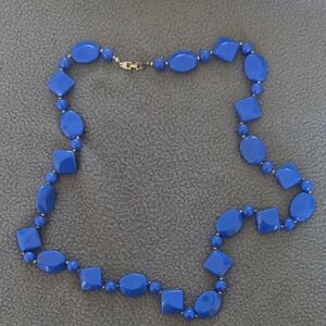 Vintage Chunky Royal Blue Bead Statement Necklace.
